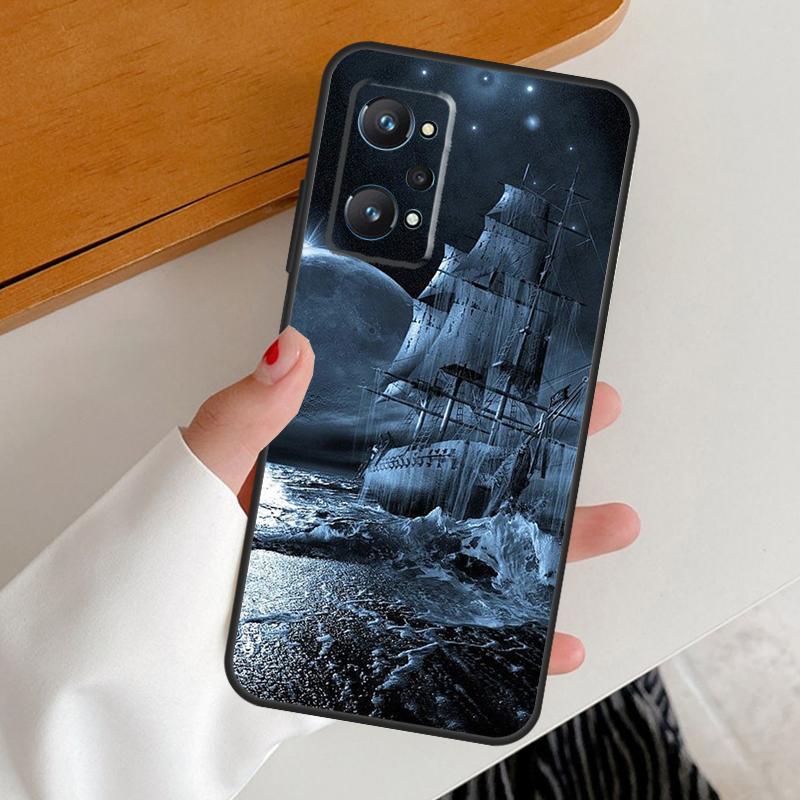 Sailing Pirate Ship Boat For Realme 15 10 11 12 13 14 Pro Plus GT6 GT7 Pro C67 C63 C61 C55 C51 C53 C35 C65 C75 Case