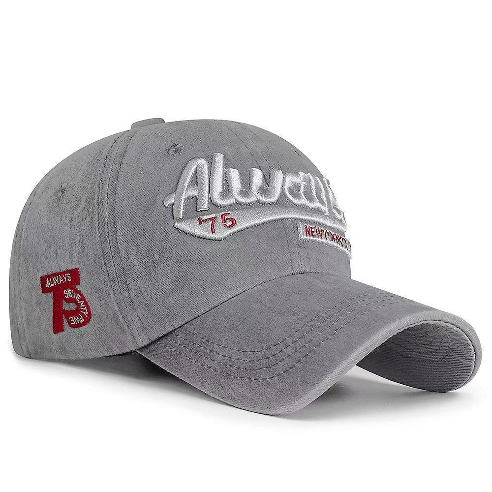 Three-dimensional letter embroidery baseball cap Washed versatile fashion cap Women's American trend street hat