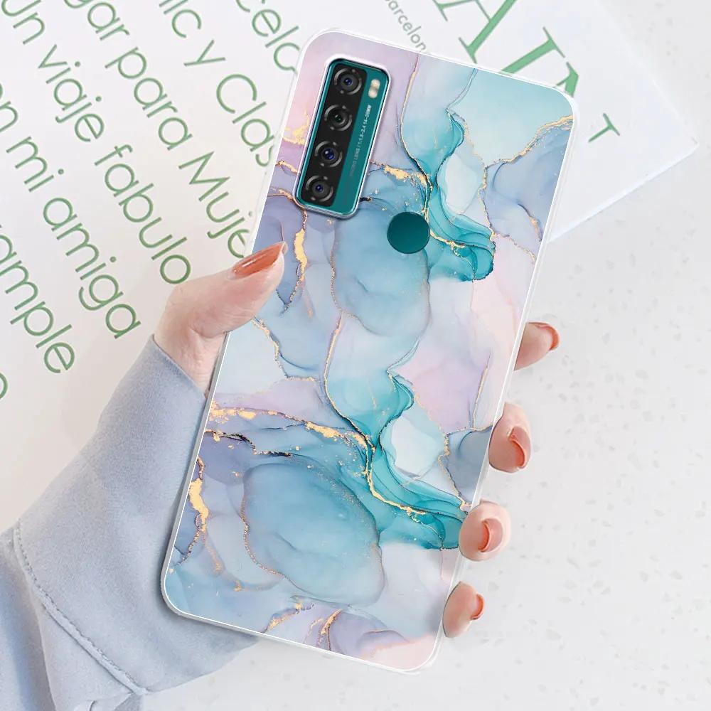 Für TCL 20 SE Hülle 6,82 Zoll Cover Für TCL 20 SE Blume Transparentes Silikon Weiche Handyhülle Hülle Stoßfänger Für TCL 20 SE Fundas