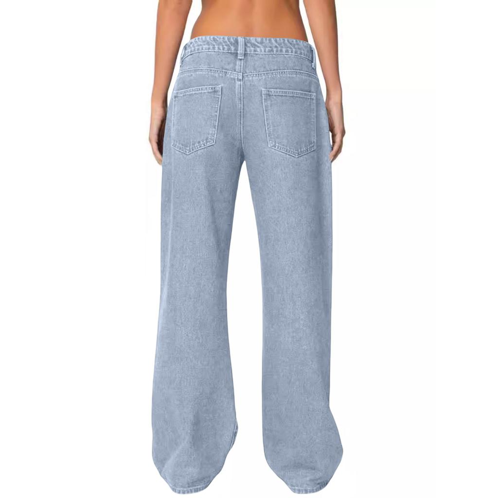Women's Fashionable, Versatile, Tall-Enhancing, High-Waisted Wide-Leg Jeans