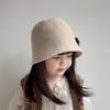 Solid Color Woolen Bucket Hat for Baby Autumn Winter Warm Boy Girl Fisherman Cap Korean Thicken Kids Panama Sun Hats