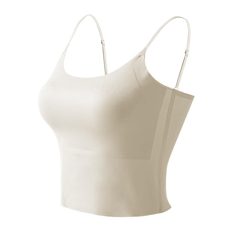 Liquid Foundation Underwear Women's Sling Vest with Chest Pad, Large Breasts Gathered and Small, Non-marking Thin Beautiful Back Bra