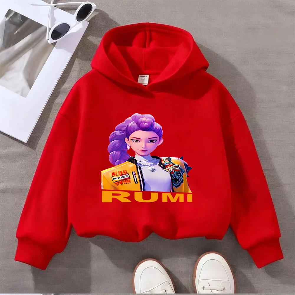 Kpop Lovci démonů Anime RUMI Dívčí mikina s kapucí Kreslený potisk Ležérní Teplá Pohodlná Mikina