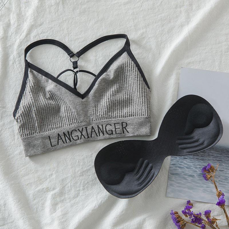 Dame-BH Beauty Back Tube Topp Anti-eksponering damevest Cross Beauty Back Letter Printed Sports BH