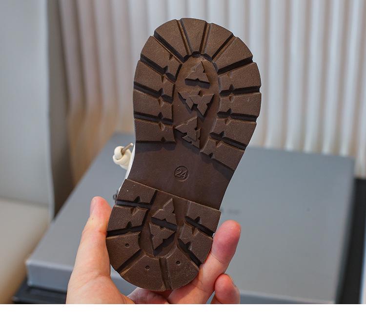 Dziewczęce aksamitne botki do kostki z cyrkoniami - Zapinane na zamek z boku, Jesień/Zima