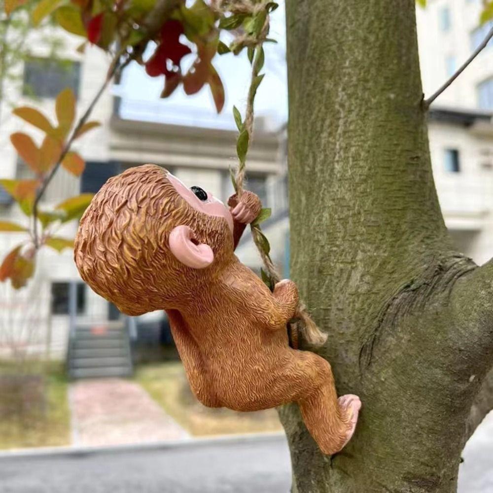 Creative Garden Animal Statue Hanging Monkey Outdoor Figurine Ornaments