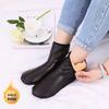 Women's Velvet Mid-Calf Non-Slip Leather Home Socks: Warm, Indoor, Thickened