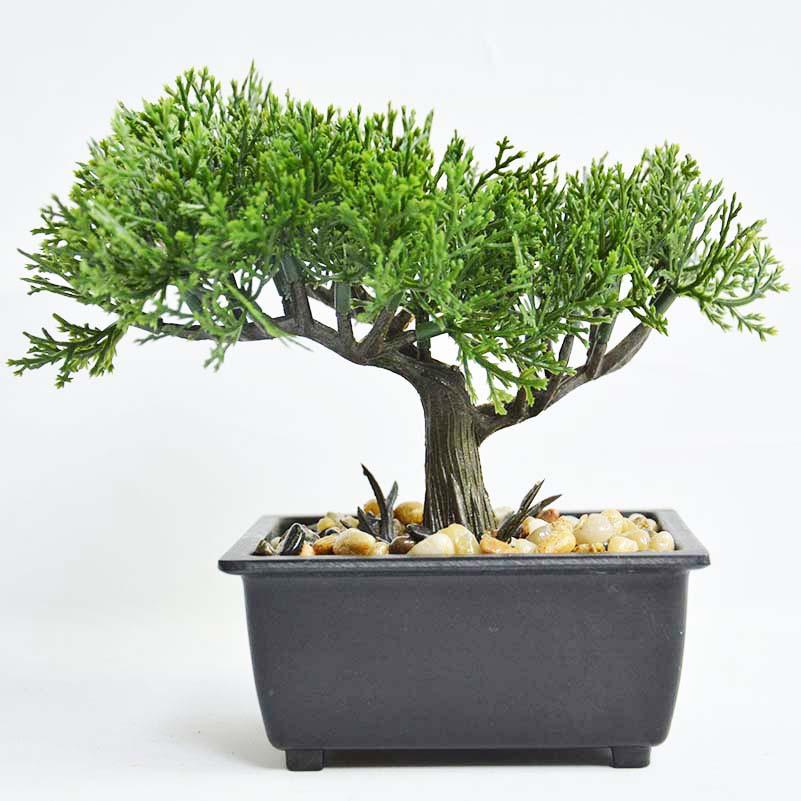 

Living Room Simulation Green Plant Artificial Cypress Mini Potted Plant Office Desktop Decor Type A
