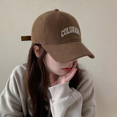 Hat Peaked Hat Shows a Small Face 2025 Popular Internet Celebrity Hard Top Big Head Circumference Big Brim Brown Baseball Cap