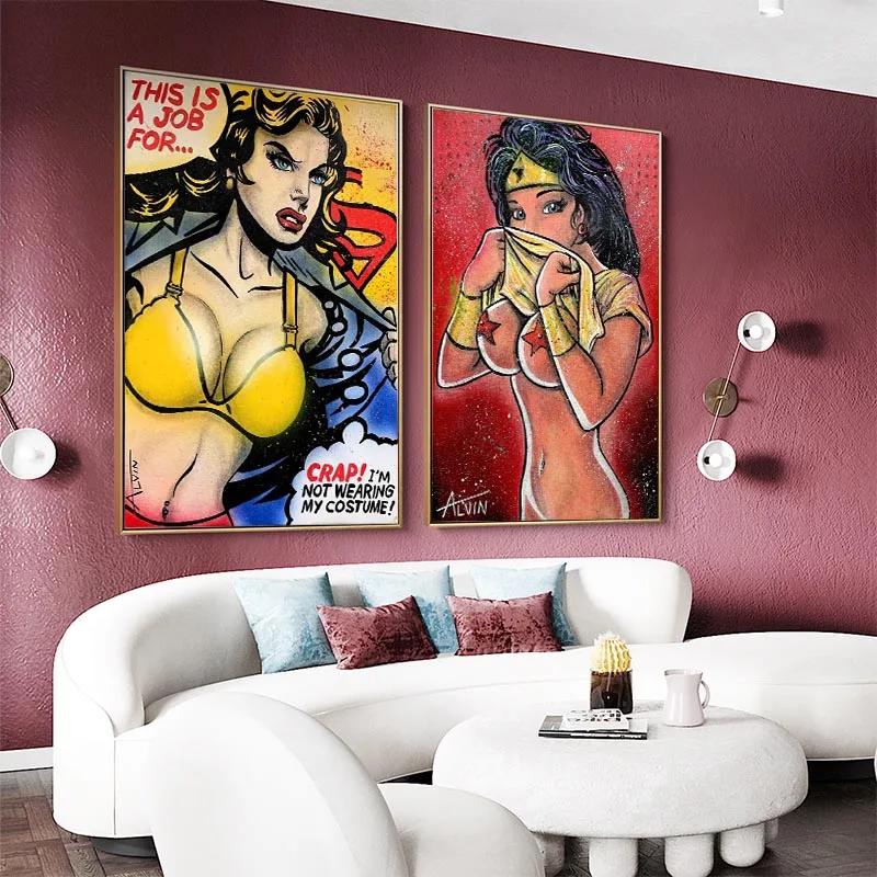 Sexy Ass Frau Wandkunst Poster Sexy Brüste F You Leinwand Malerei Anime Mädchen Appeal Dekor Gemälde für Zuhause Schlafzimmer Bar Erwachsene