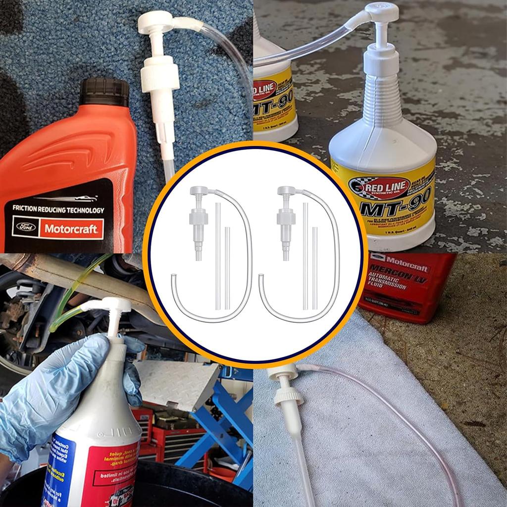 2PCS 5Cc Hand Pump Transfers Gear Oil - Oil Pump For Standard Quart Bottles- Fluid Transfer Pump For Lower Unit Gear Oil - 5Cc Per Pump For Oil