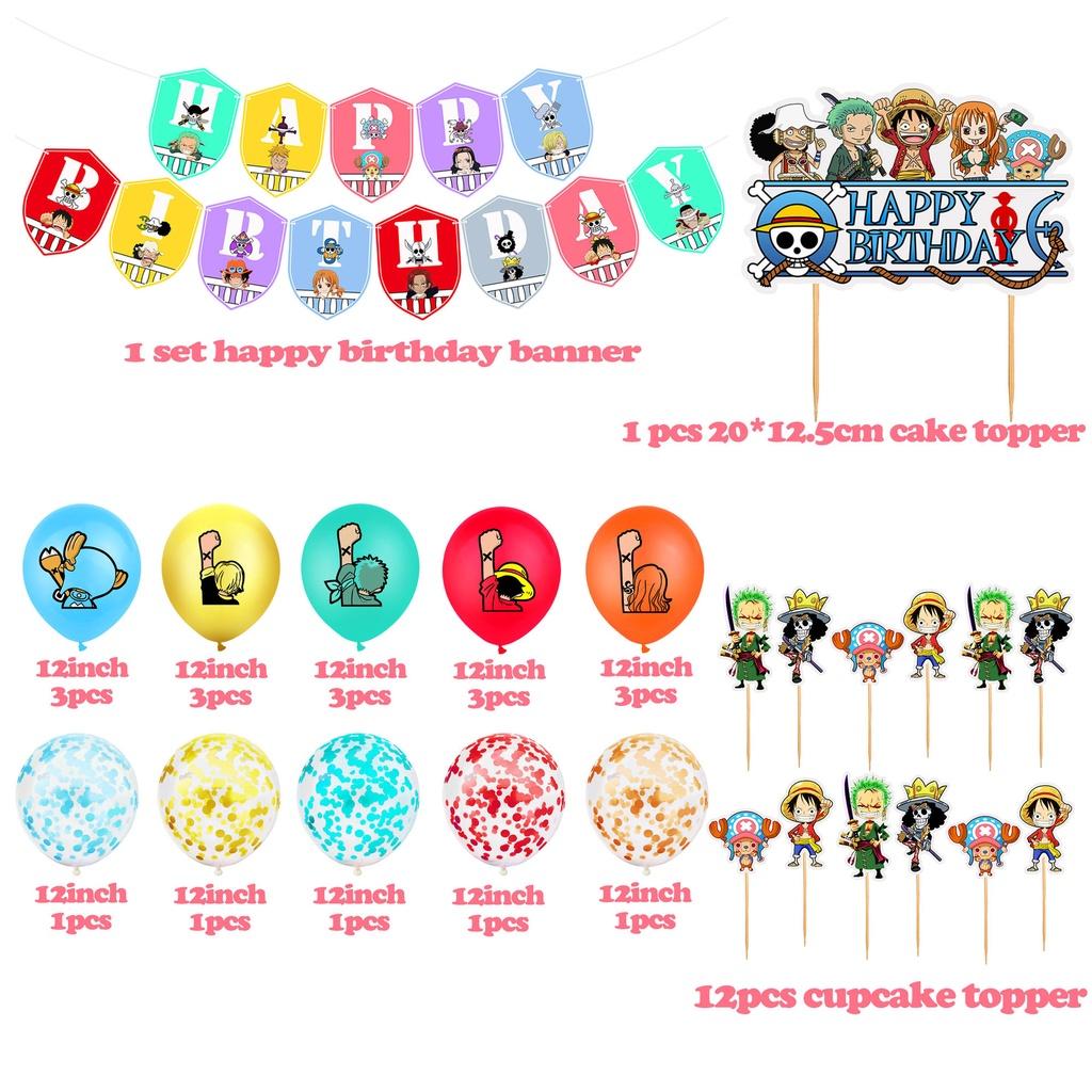 

Celebrate With Exciting One Piece Theme Birthday Party Supplies Decoration Set Set 4-34pcs