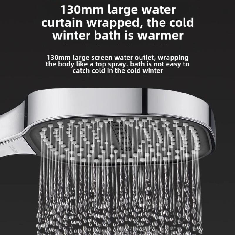 13cm Large Panel 3 Modes Adjustable Shower Head High Pressure Massage Shower Head Filter Element Bathroom Accessories