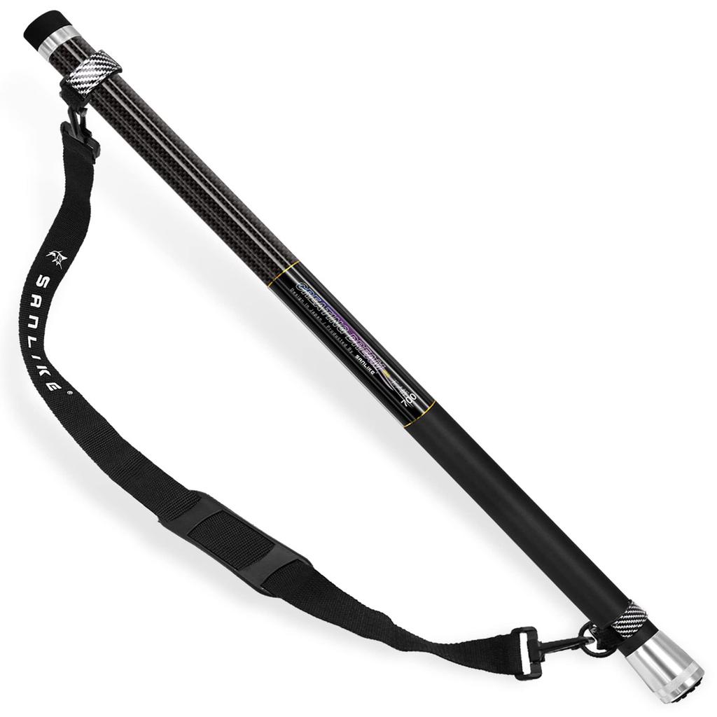 SANLIKE Landing Small Jointed Landing Carbon Suitable for All Fish Includes Shoulder Suitable for Saltwater and Freshwater Carbon Pole, Pole,