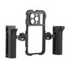 Portable Phone Cage with Dual Handles Mobile Phone Video Rig Handheld Smartphone Stabilizer Several Cold Shoe Mounts