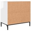 Nightstand High Gloss White 63.5 x 36 x 61 cm Engineered Wood