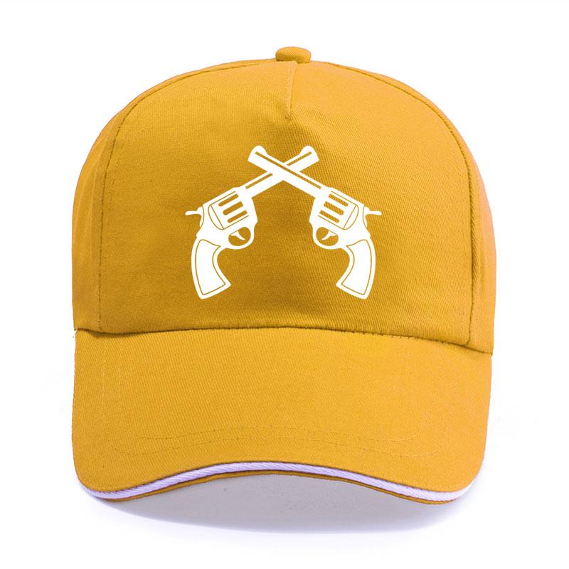 New Summer Double Gun Shooting Pistol Print Cap Unisex Women Unisex Cotton Hat Snapback Hats Trucker Cap SunHats