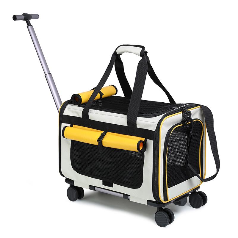 

Складная легкая переноска для кошек и сумка-тележка для путешествий с домашними животными Handbag жёлтый