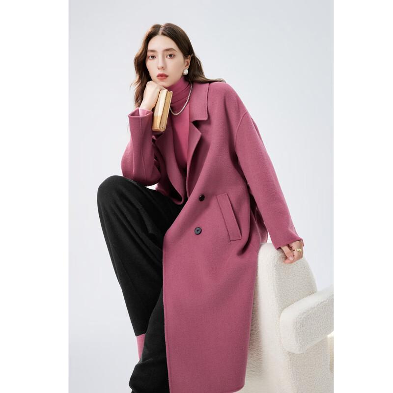 Qiushui Yiren Vintage Double-Breasted Wool Long Coat