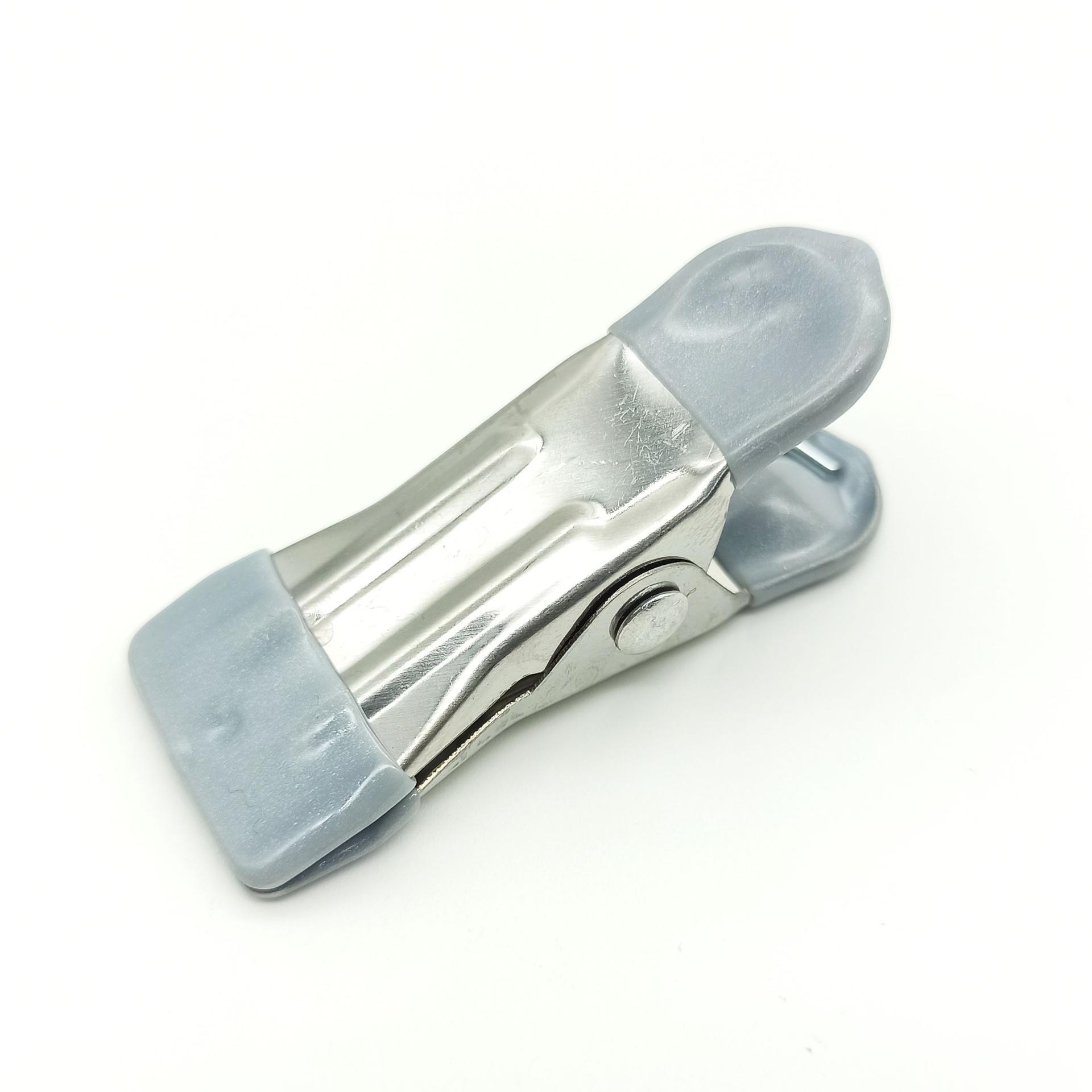 

Міцні металеві кліпси для їжі, кліпси для чипсів, кліпси для пакетів, кліпси для їжі - вінілові кінці з покриттям проти подряпин, кухонні кліпси для пакетів з їжею, кліпси, затискачі для фотографій/файлів 1pc сірий