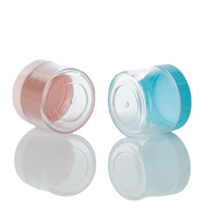 4PCS Empty 20g Travel Small Colorful Covers Clear Plastic Cosmetic Pot Jars With Lids For Face Cream Lip Balm Containers