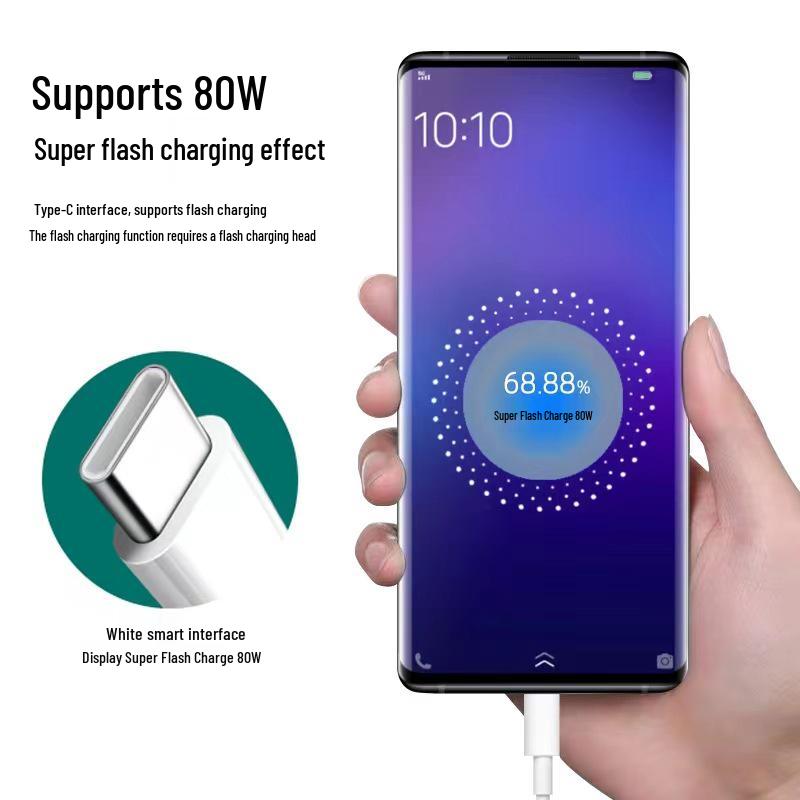 80W Car Charger for OPPO & OnePlus Phones - K10Pro/Find X5 Compatibility