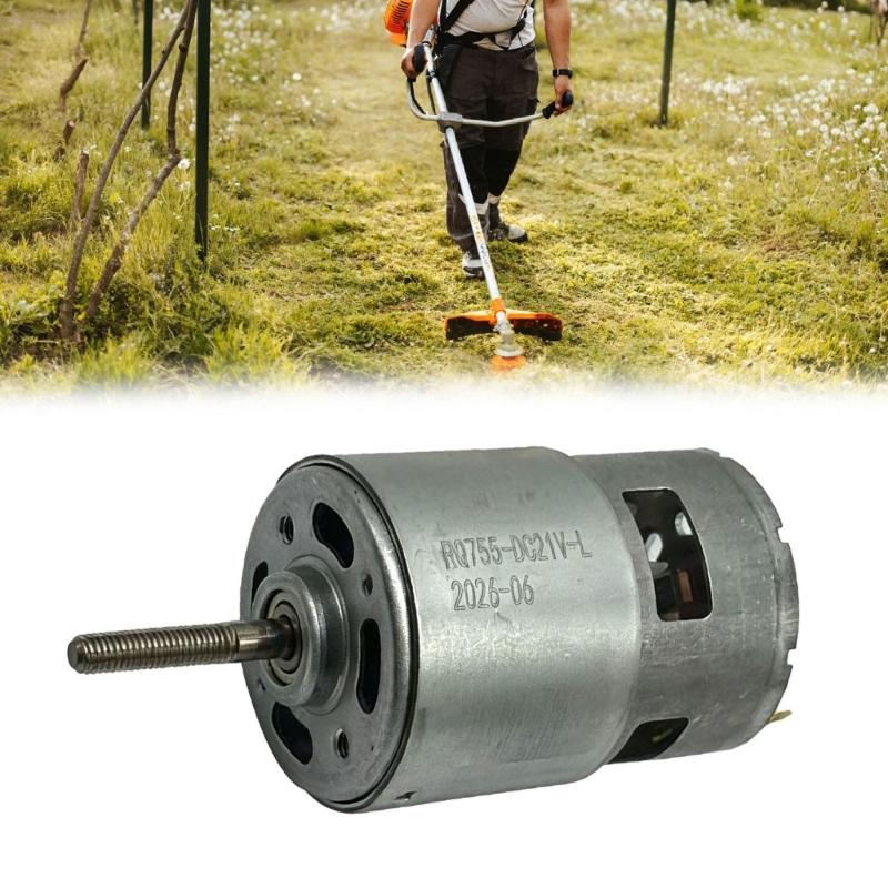 Grass Cutter Motor Unit 21V 755, Single Yard Tool Motor Part for Repair Service Work with Metal Shell and Order Review Guide Use Daily