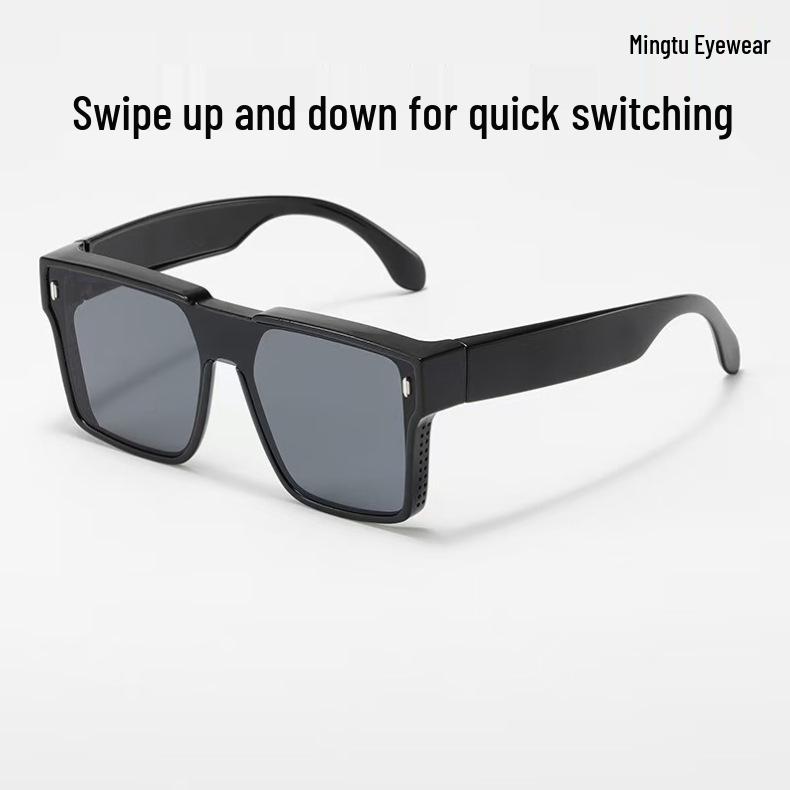 Men's Polarized Clip-On Sunglasses: Classic Square Frame, UV Protection for Prescription Glasses & Sunglasses
