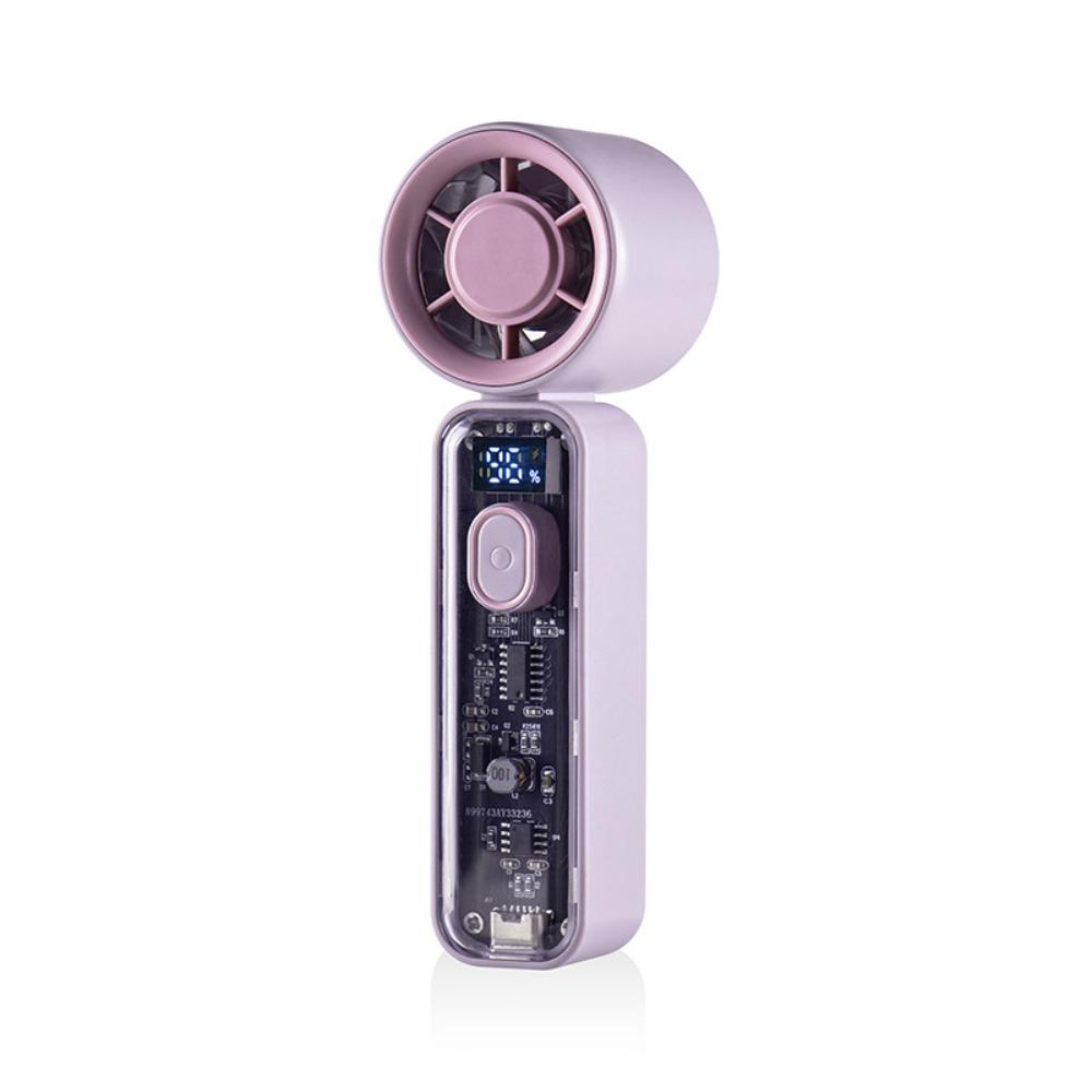 

High Wind Speed Refrigeration Electric Fan Digital Display Personal Cooling Fan Camping Purple Regular Style