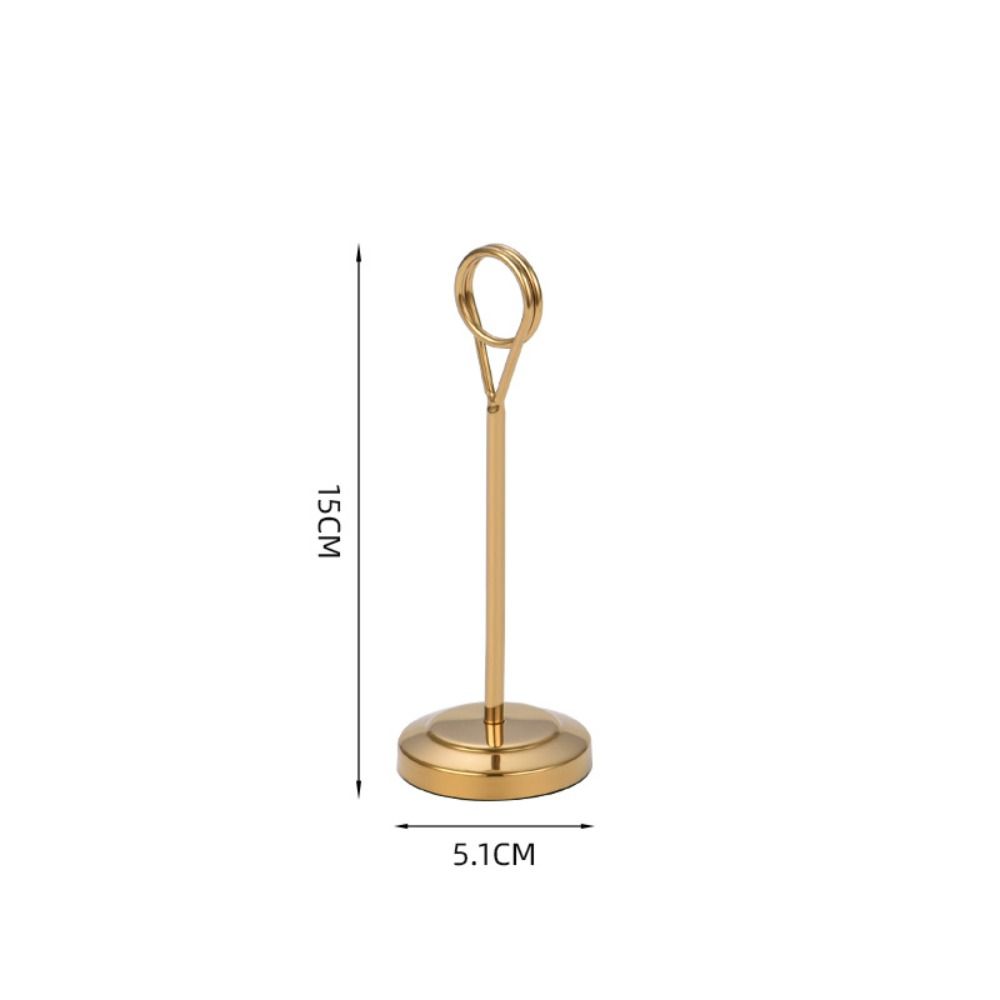 Cute Stainless Steel Round Photo Clip Elegant Note Clamp Stand  Restaurant Table