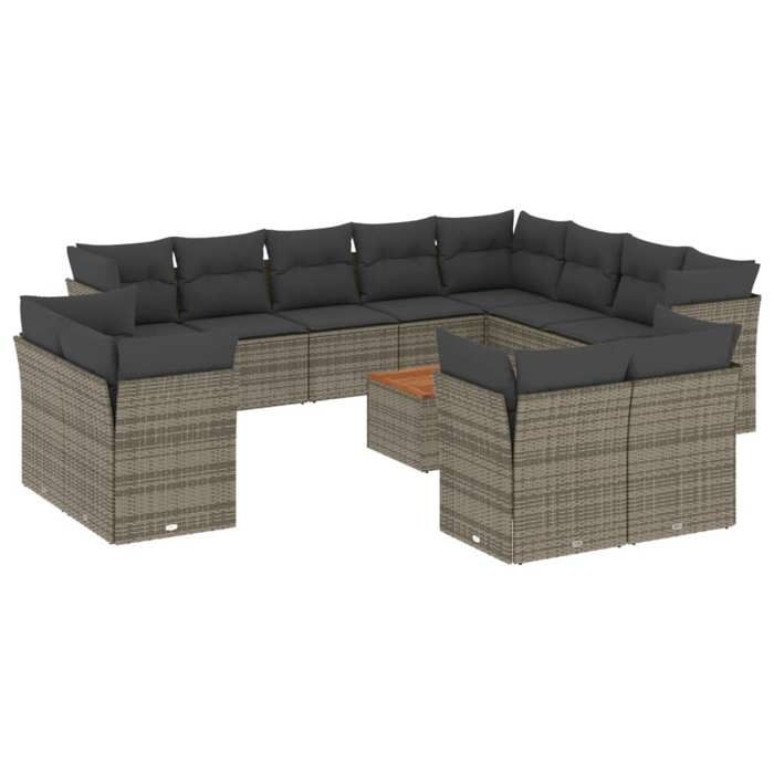 VidaXL Garden Lounge Set with Cushions 13 Pcs, Patio Sofas, Patio Furniture Set, Outdoor Furniture, Grey 3256284