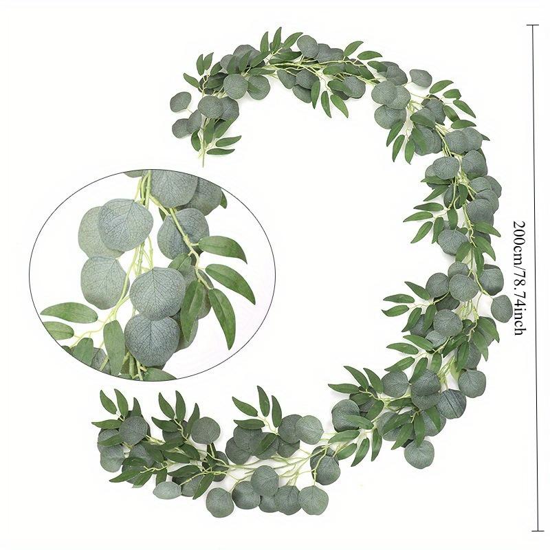 1 Stück Simulation 78,74 Zoll Grünes Blatt Apfelblatt Eukalyptus Weidenblatt Eukalyptusblatt Immergrüner Efeu