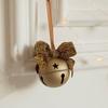 Pleasant Sound Christmas Velvet Bow Bell Iron Pine Cone Bell Pendant  Holiday Wedding Supplies