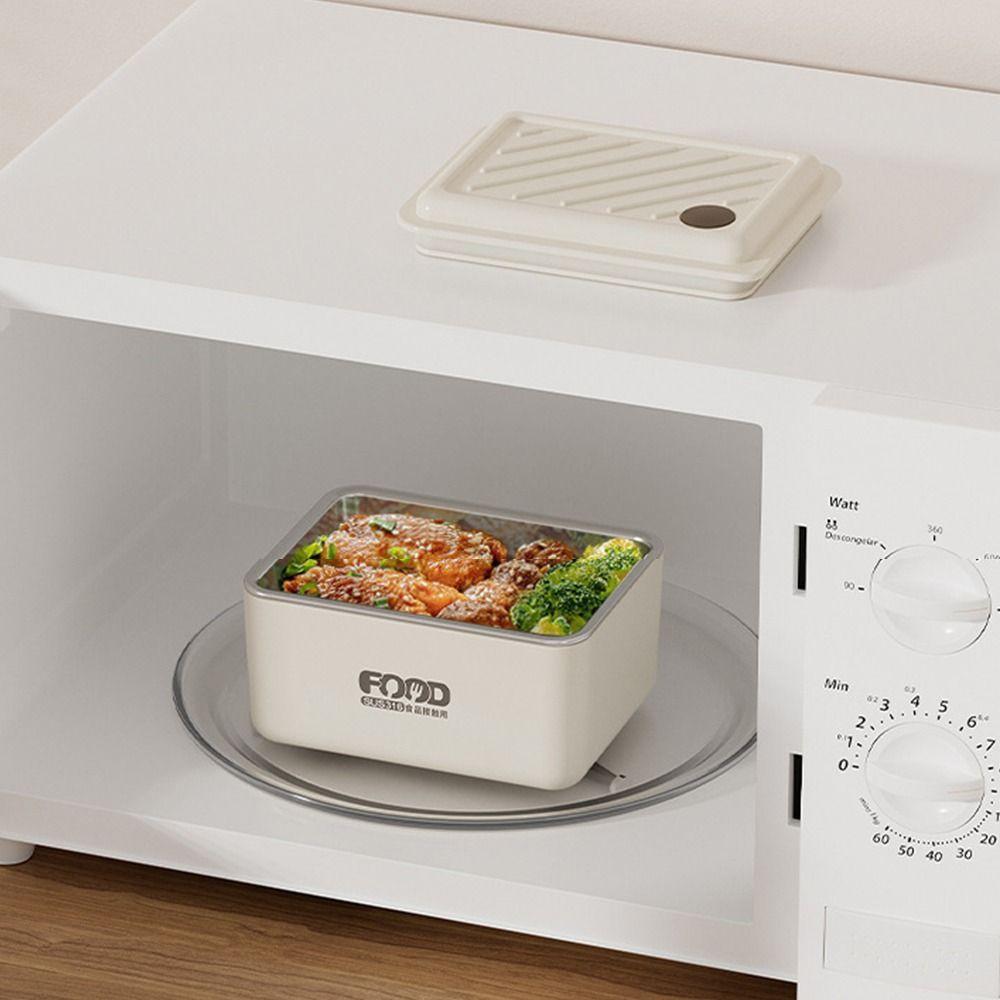Rectangle Heat Preservation Lunch Box 316 Stainless Steel Microwavable Bento Box  Go To School