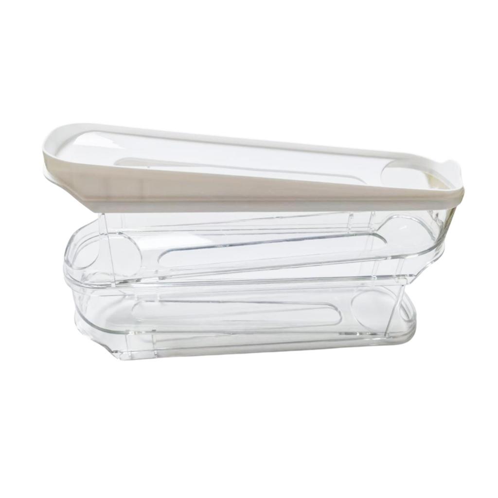 Slide Type Egg Carton Double Automatic Egg Roller Refrigerator Side Door Egg Storage Kitchen Countertop Egg Holder