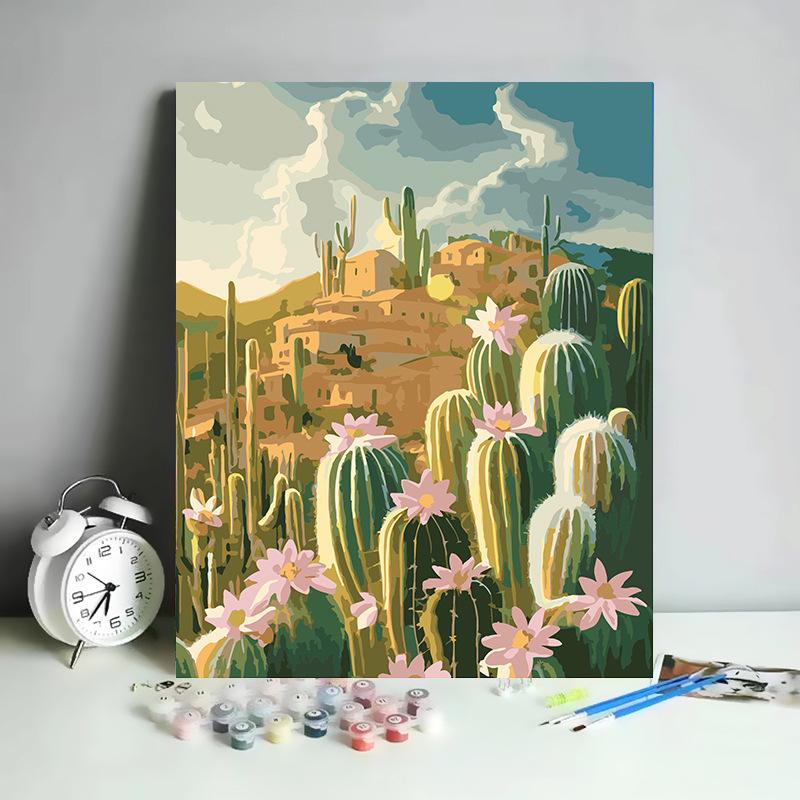 DIY Digital Oil Painting Kit Hand Paint By Numbers Acrylic Landscape Wall Art Birthday Gift