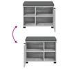 Hall Bench with Cushion Shelf and Door Concrete Grey 60 x 38 x 46 cm