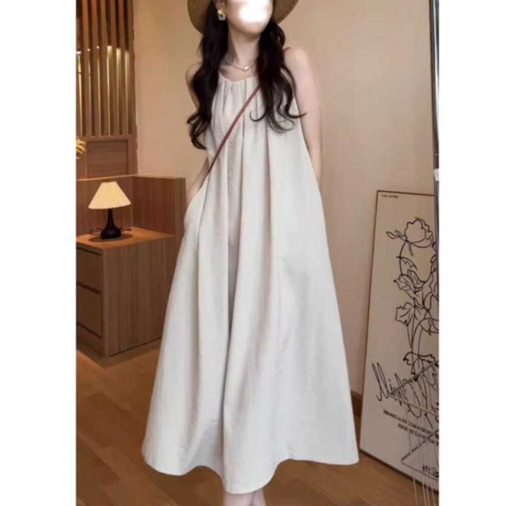 

Летняя новая отпускная атмосфера сарафан пляжная юбка повседневное темпераментное платье для девушки лето XL- (recommended 110-60kg) абрикосовый