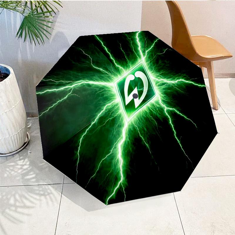 Green Bremen Emblem Automatic Folding Umbrella - 8-Rib Travel Umbrella with Auto Open/Close & Portable, Gift for Christmas, Birthdays