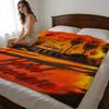 Throw High-Density Short Plush Blanket For Sofa Nap Air-Conditioned Room Soft Skin-Friendly Retro Band Eagles