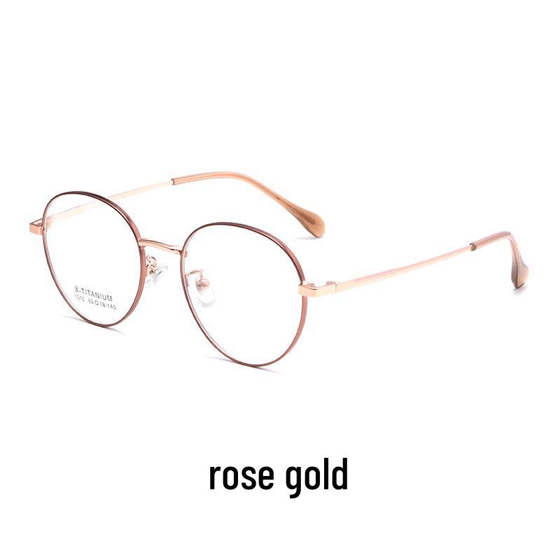 Baishifen Lightweight Non-Magnetic Titanium Retro Round Eyeglass Frame for Small Faces (1010TH)