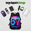 1/2/3/4/5PCS Numbered 6&7 Pattern Backpack Set | The Perfect Choice for School & Travel