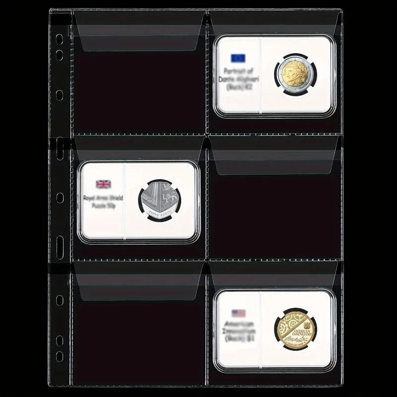 10pcs 6/9-hole Coin Collection Album Inner Pages Loose-leaf Cores PVC Material for Block Dust Fingerprints Display Collection