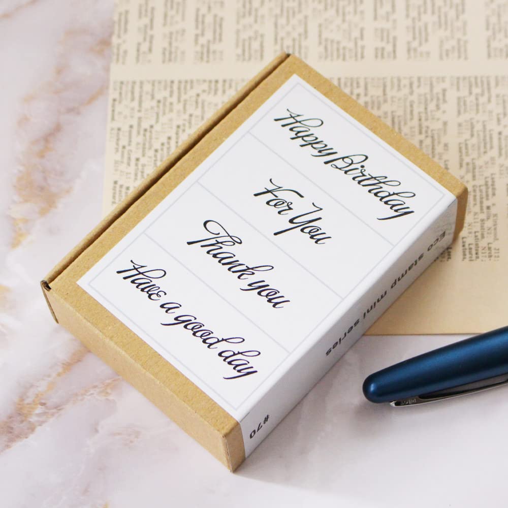 Cute and Stylish Wooden Rubber Stamp Set for Birthdays, Thank You Cards, Bridal, and Letters, Made In Japan (#70)