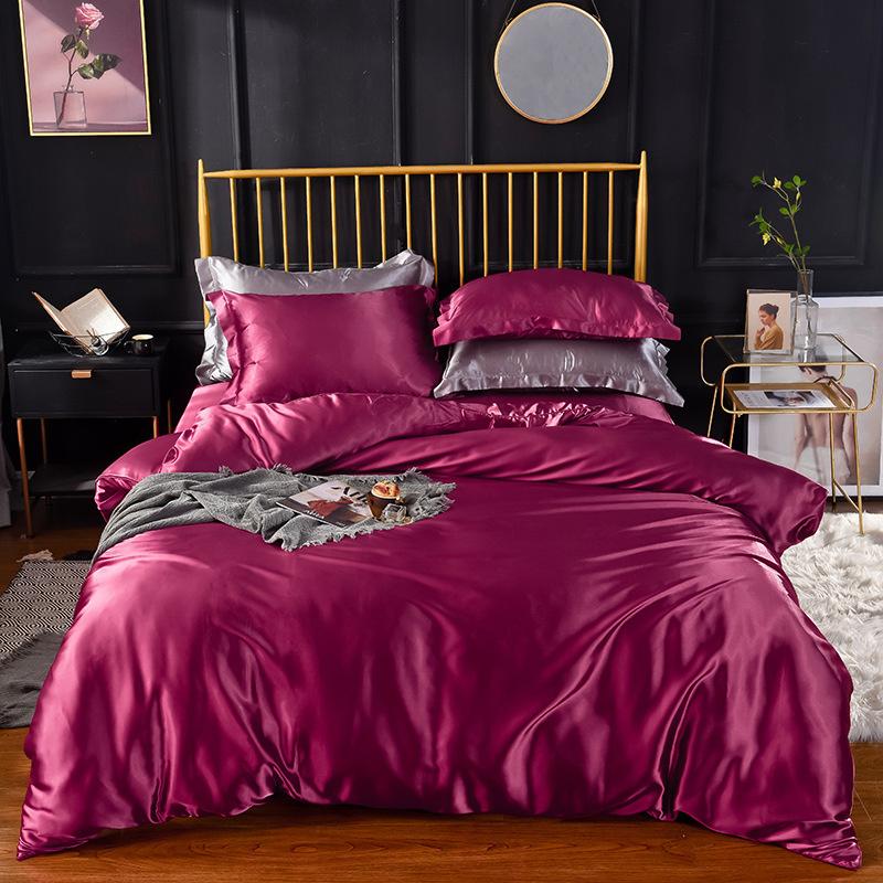 High-End Home Rayon Satin Bedding Set Luxury Single Double Duvet Cover Set High Quality King Queen Size Bedding Sets No Sheets