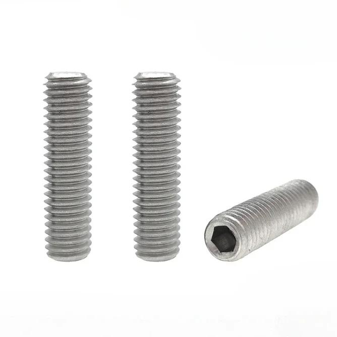 10 pcs M1.6 M2 M2.5 M3 M4 M5 M6 M8 M10 X 3-60 mm Pure Titanium TA2 GR2 Cup Point Flat Culet Headless Hex Allen Socket Screw Bolt