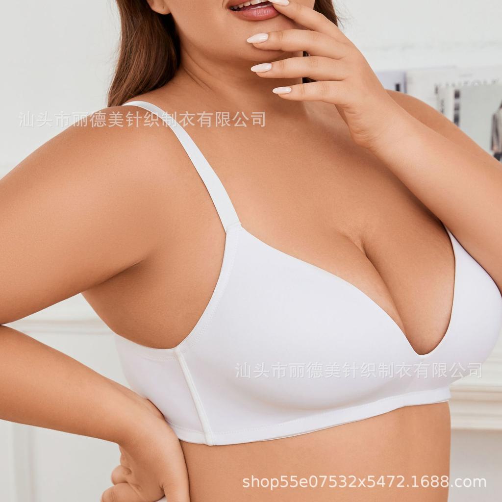 European and American smooth underwear, thin one-piece soft support bra, no steel ring bra, comfortable large size underwear