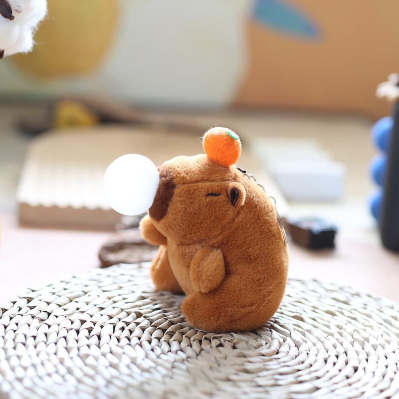 Plush Capybara Bubble Blowing Keychain With Soft Short Pile For Kids And Collectors