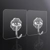Transparent No-Drill Adhesive Hooks for Bathroom & Kitchen - No-Trace Design