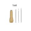 Kit de Couture Cuir DIY Alêne à Coudre Cuir Aiguille avec Manche en Cuivre Set Outil de Réparation Cuir Toile Tente Chaussures avec Fil de Nylon